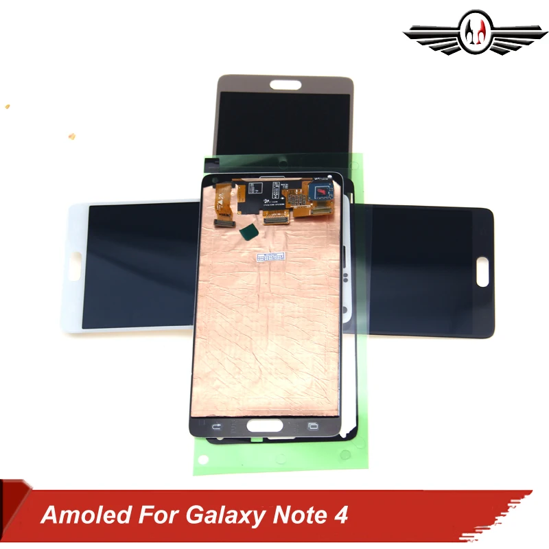 AMOLED экран для SAMSUNG Galaxy Note 4 ЖК дисплей Note4 N910 сенсорный дигитайзер N910A N910F N9100 черный