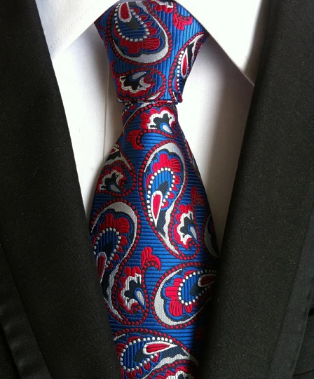 

Top 8cm Tie Fashion Paisley Jacquard Woven Silk Mens Neck Tie Striped Ties for Men Suit Business Wedding Free Shipping T8