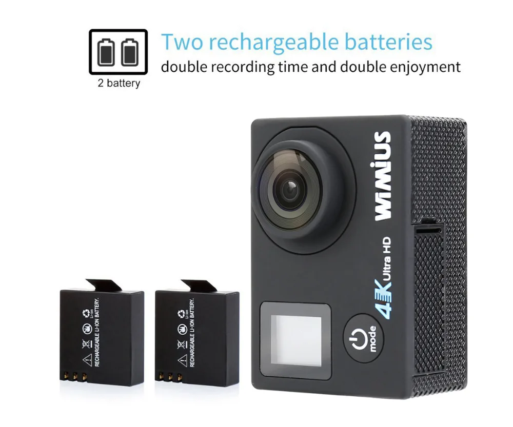 4 К действие Камера Wi-Fi 2 &quotLTPS + 0.66 экрана статус Спорт шлем CAM Full HD 1080 P 60fps мини
