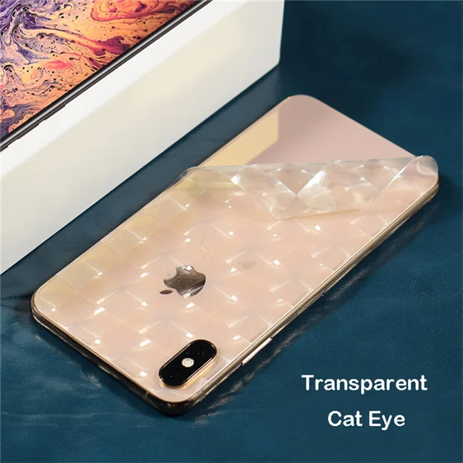 Clear Cat Eye 3D карбоновая пленка для телефона наклейка для iPhone XS MAX XR X 8 Plus 7 6 6S Plus прозрачная задняя наклейка - Цвет: Clear Cat Eye
