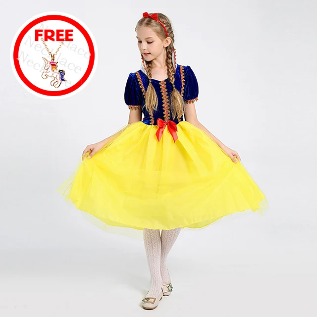 snow white Костюм единорога для девочек; платье принцессы; Новинка года; платье-пачка для девочек для костюмированной вечеринки с повязкой на голову; летние платья для девочек - Цвет: snow white