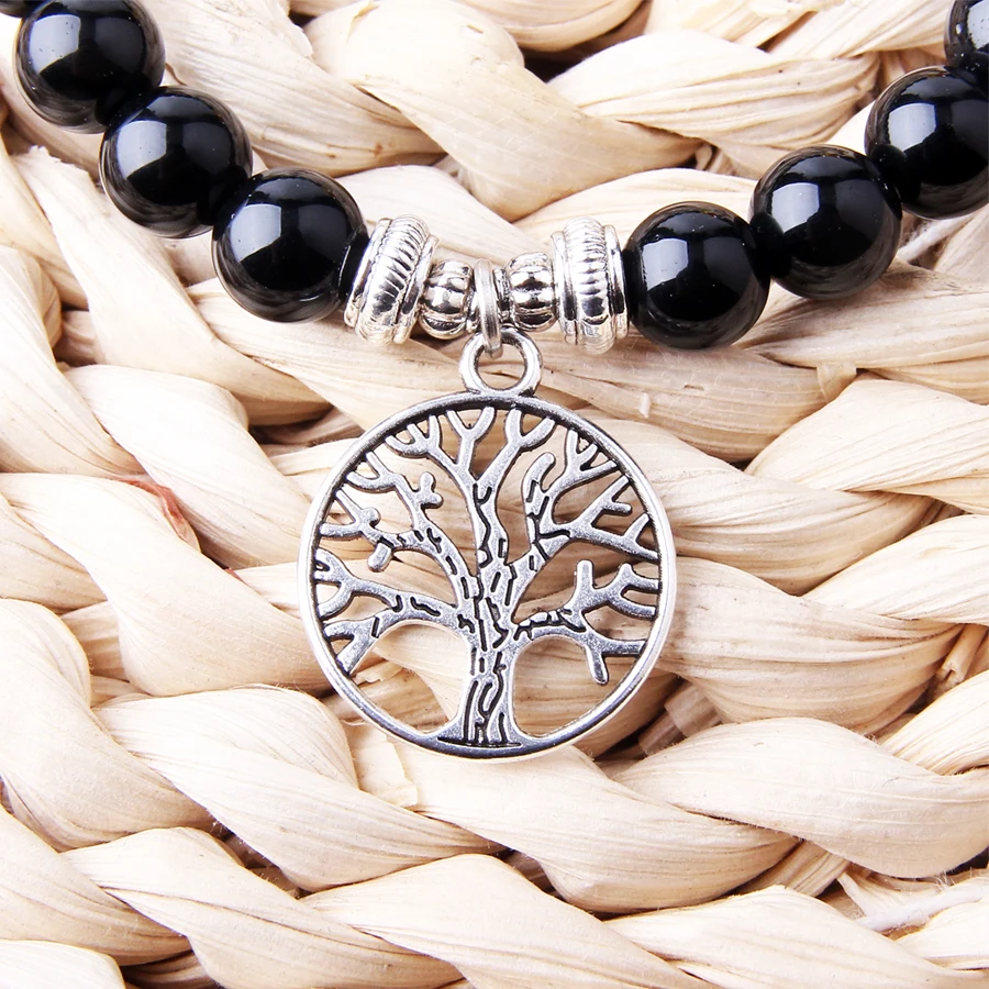 Лидер продаж 2019 браслет из круглых бусин натуральный обсидиан тигровый глаз