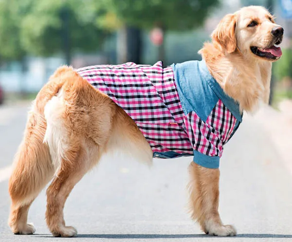 1 шт. модные весенне летние рубашки для больших собак красивый жилет в клетку