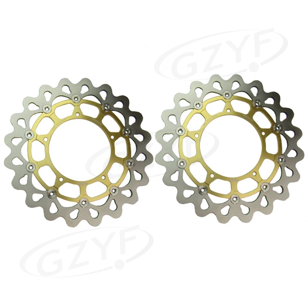 

Motorcycle Front Rear Brake Disc Rotors Set for Yamaha YZF R1 2004 2005 2006 Floating Disks Gold 3PCS