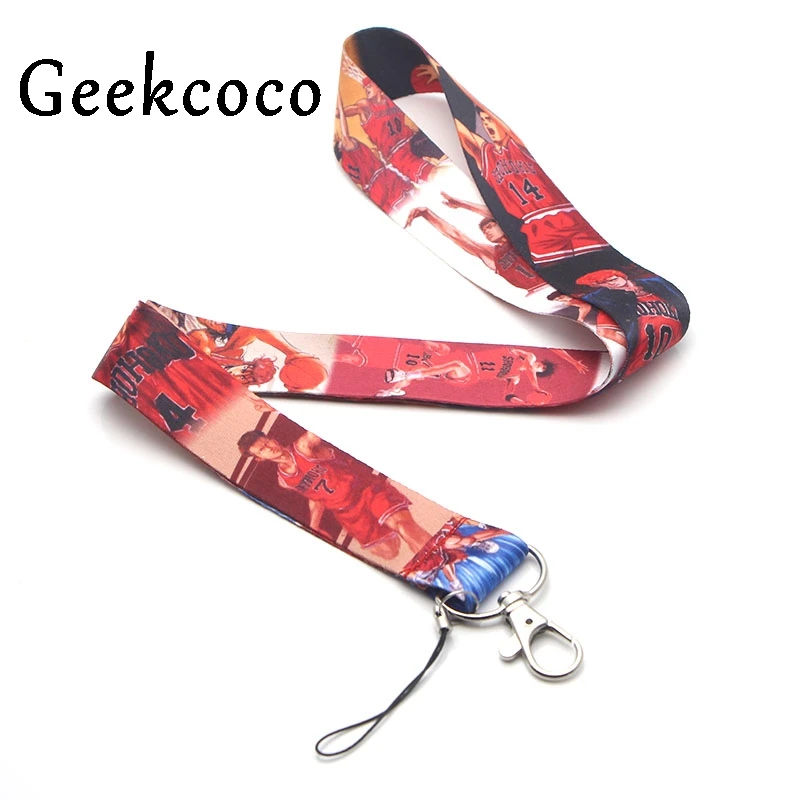 

Cartoon basketball boy Kids diy keychains Accessory Safety Mobile Phone USB ID Badge Holder Key Strap Neck lanyard J0246