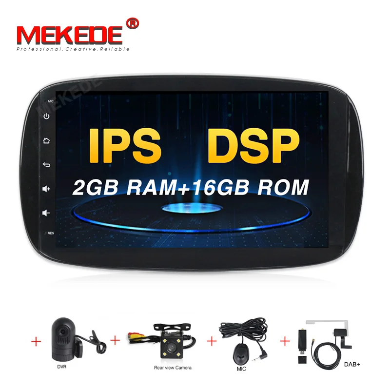 16G CAMERA DVR DAB Ips DSP 4 ядра 2G ram Android 9,0 автомобильный мультимедийный плеер dvd gps для Mercedes/Benz Smart Fortwo автомобильный Радио стерео - Цвет: 16G CAMERA DVR DAB