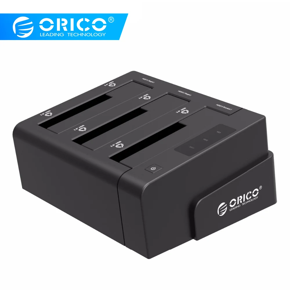 Док-станция ORICO 3-Bay USB 3,0 HDD для 2,5 3,5 дюймового жесткого диска SATA Поддержка HDD Clone с адаптером питания 12V5A Поддержка 18 ТБ