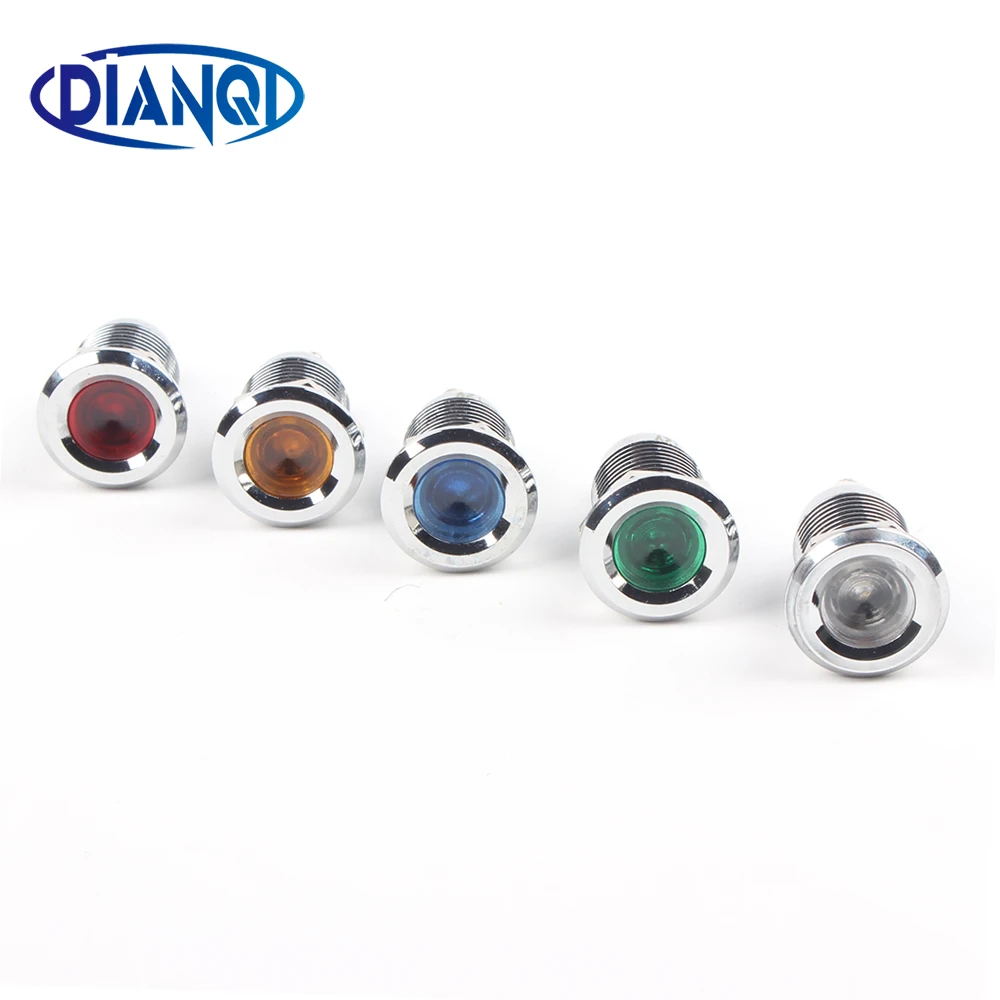 Светодиодный металлический индикатор сигнала питания 12 мм Водонепроницаемый 6 в