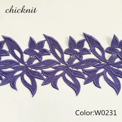W0231 CHICKNIT 5 ярдов множество цветов Вышитые водорастворимые кружева отделка для шитья adress аксессуары DZ1 - Цвет: W0231