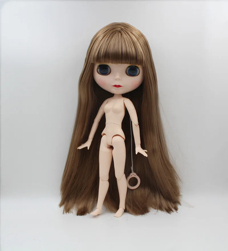 Blygirl, Blyth doll, темно-серебряные челки Прямые волосы, 1/6 Обнаженная кукла, 19 суставов, новая кукла-ракушка для лица, может сделать для нее