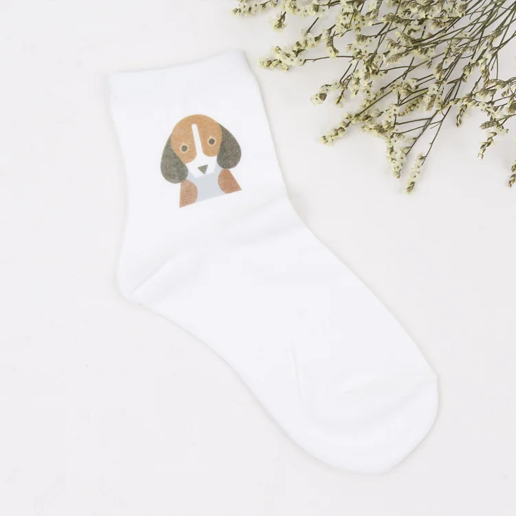 Beagle Mid Хлопковые носки для взрослых, короткие носки с собачкой, бульдогом, пятнистой собакой, щенком, смайликом, колом, Foxhound, домашним котом, биглем, питомцем, котенком, щенком - Цвет: Beagle Mid