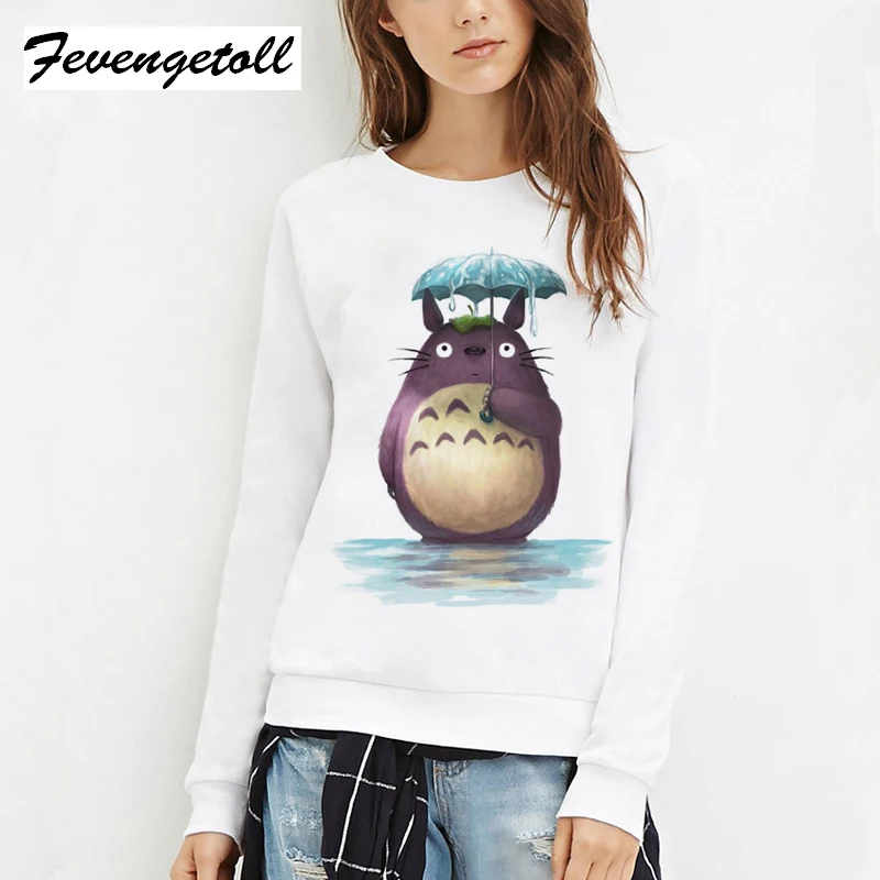 Fevengetoll Новый 2017 Новинки для женщин Kwaii мультфильм Толстовки Harajuku KPOP Толстовка