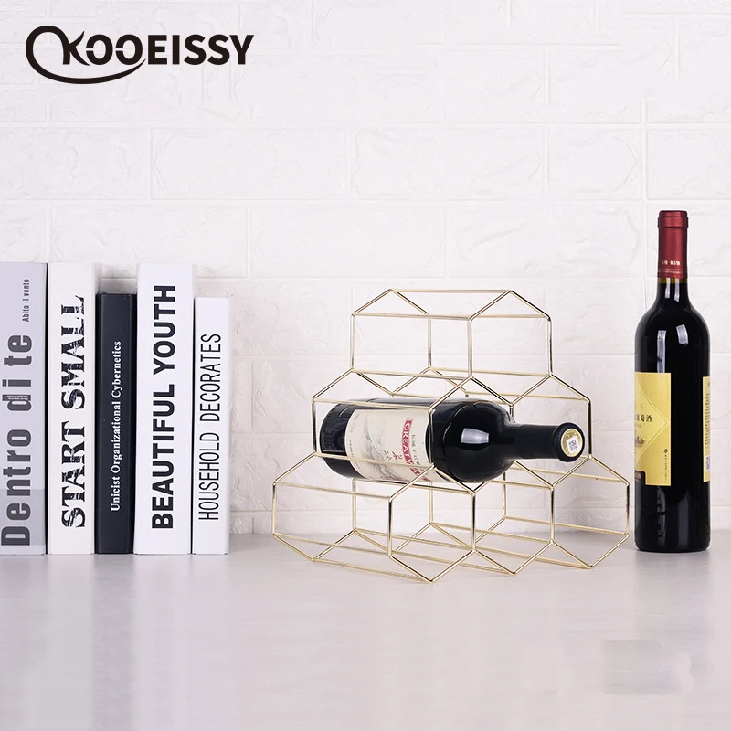 Металлическая полка в форме сот 6 бутылок для вина хранения винных подставка