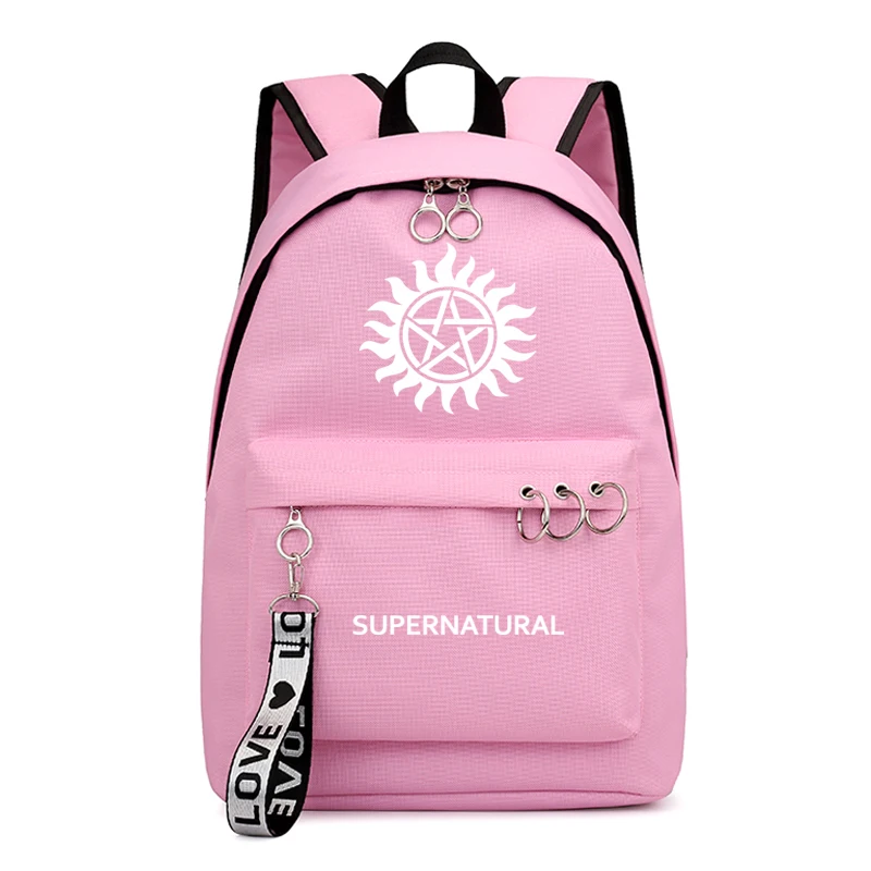 Сверхъестественный рюкзак Sac A Dos Femme черный розовый рюкзаки модные школьные сумки для девочек-подростков Mochila рюкзак для путешествий