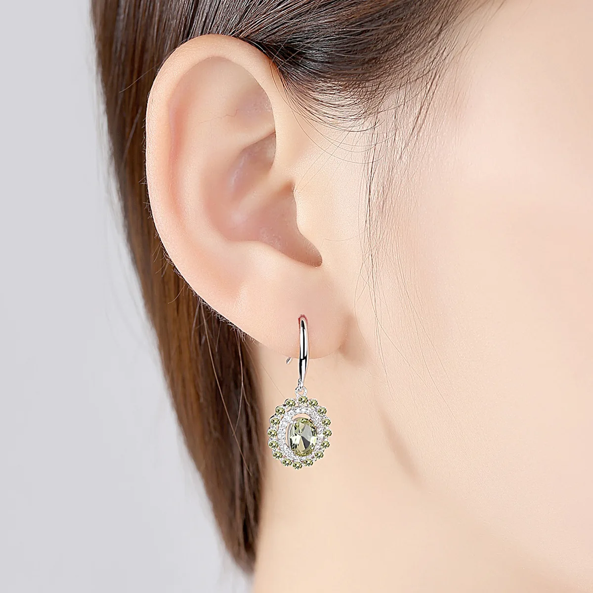 

Wong Rain Vintage 100% 925 Sterling Silver Peridot Gemstone Diamonds Drop Dangle White Gold Hook Earrings Fine Jewelry Wholesale