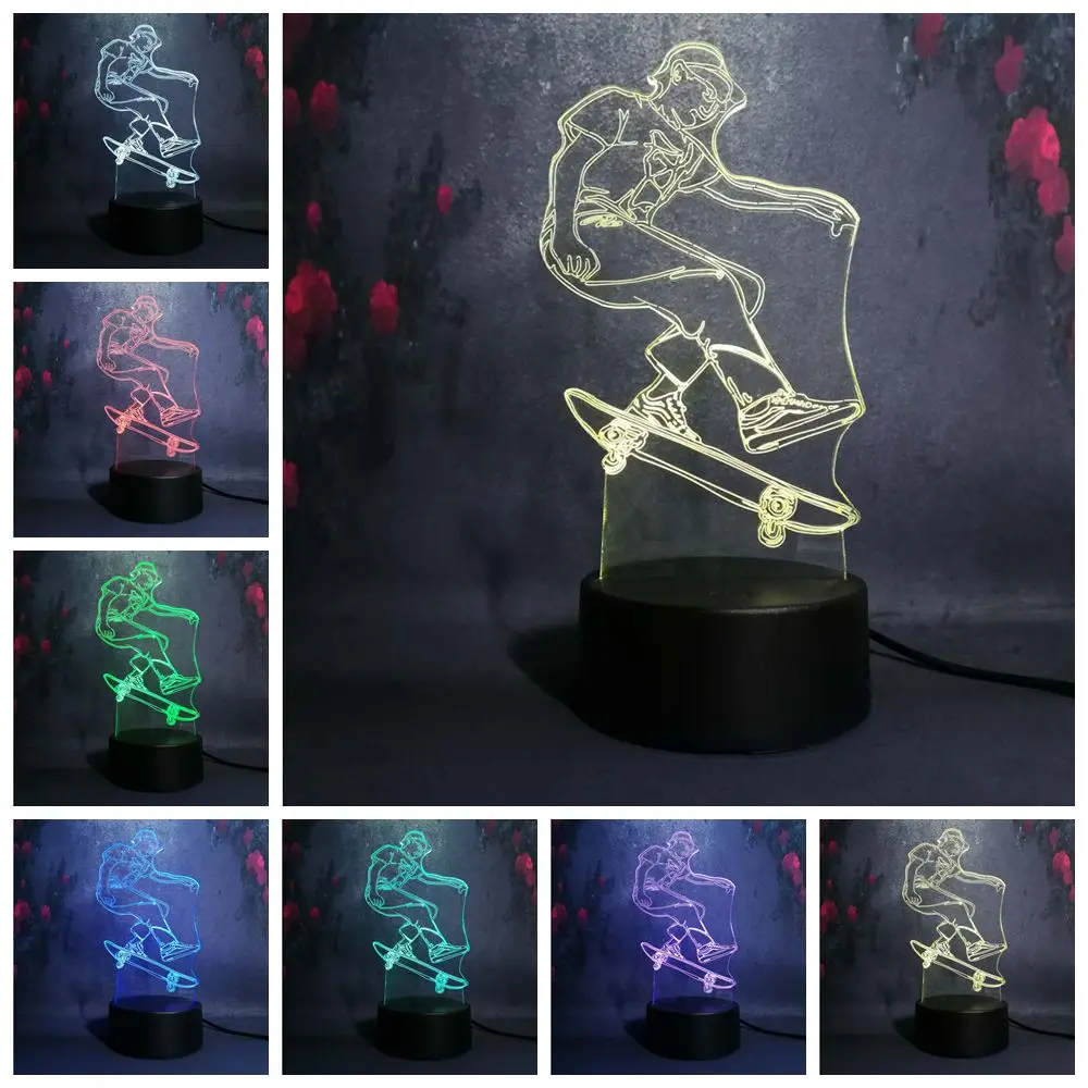 DIY 3d светодиодный светильник для мальчиков-подростков Спортивная модель