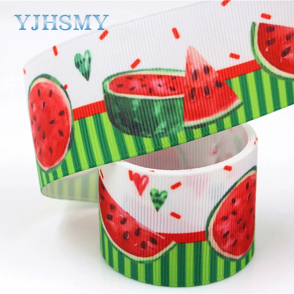 YJHSMY I-19320-641 38 мм 5 ярдов фрукты Термальность с печатным рисунком grosgrain ленты бантом