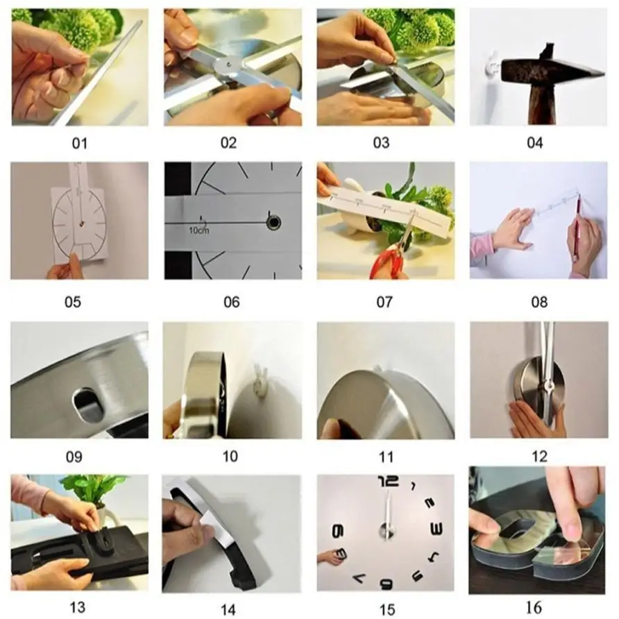 Новые акриловые современные настенные часы сделай сам 3D зеркальные наклейки с