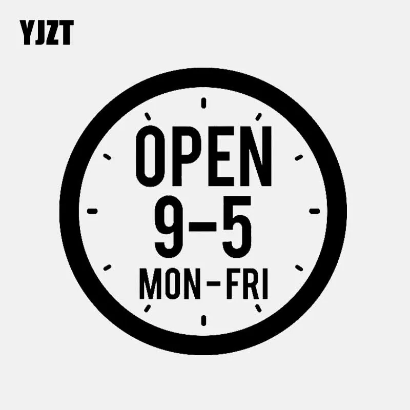 

YJZT 12.7CM*12.7CM OPEN 9-5 MON - FRI Personality Vinyl Decal Car Sticker Black/Silver C3-1130