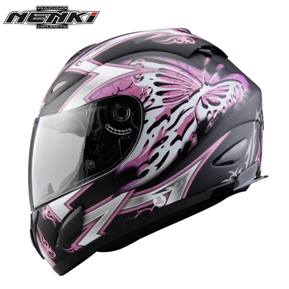 Butterfly Printing NENKI мотоциклетный шлем в горошек, шлем для мотокросса, шлем для мотокросса, мотоциклетный гоночный шлем с прозрачными линзами, защитный мотоциклетный шлем - Цвет: Butterfly Printing
