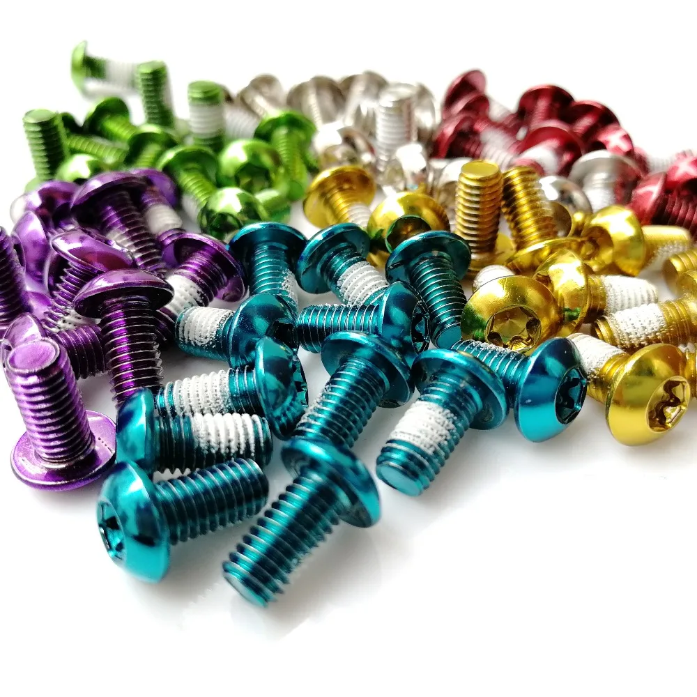 Цветной дисковый винт для горного велосипеда 6 отверстий T25 M5 * 10 мм/0 39 дюйма 12