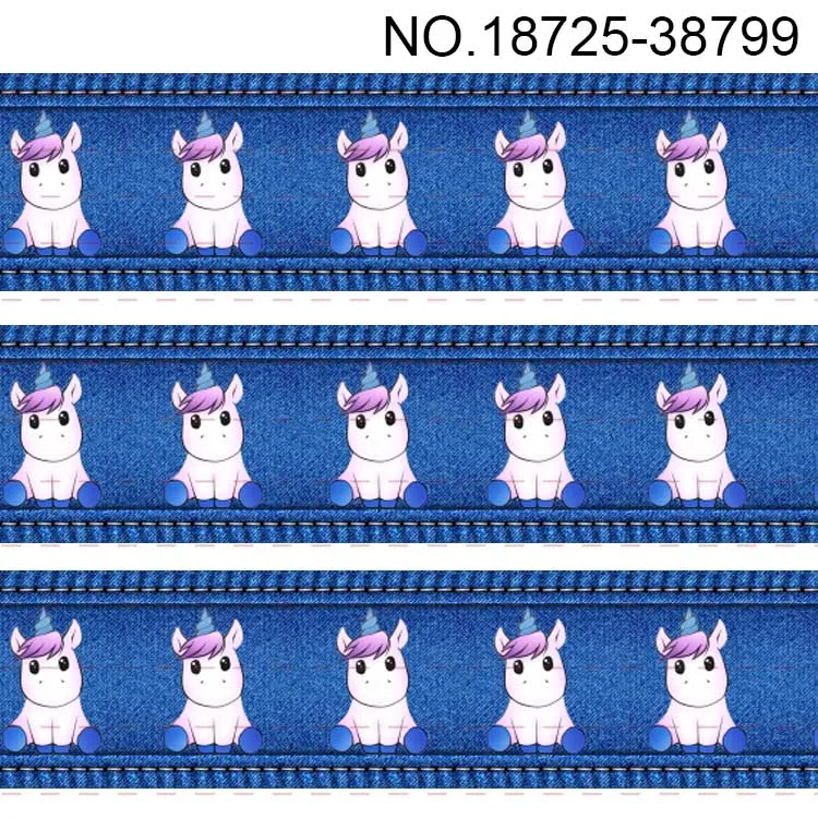 10yards - different sizes -Cartoon pattern printed Grosgrain ribbon unicorn/Dolls/Sesame street/denim | Дом и сад