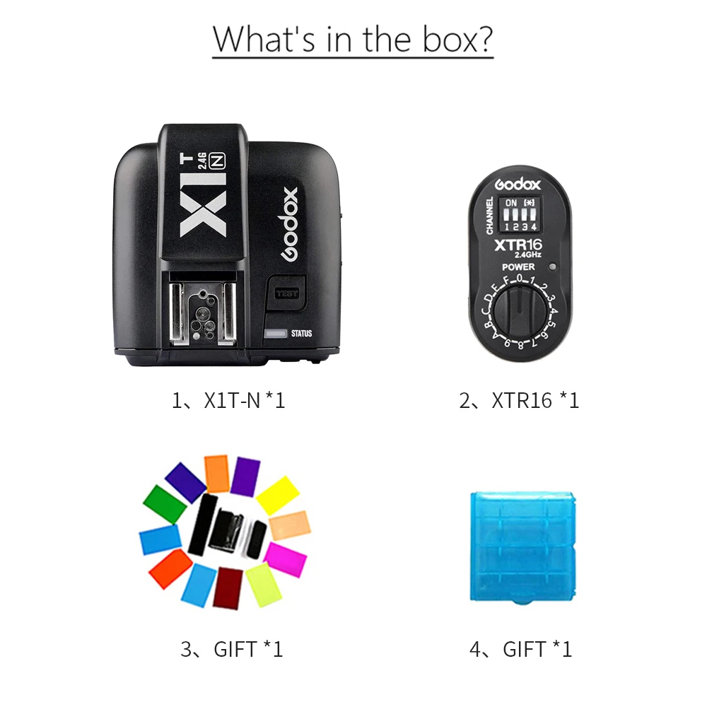Godox XTR 16 беспроводной 2 4G Управление питанием флэш приемники + X1T N TTL передатчик для