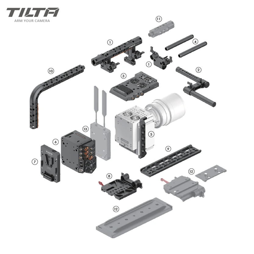 TILTA RED DSMC2 камера Rig Cage ESR T02 B Расширенный красный модуль ввода/вывода для RAVEN SCARLET W