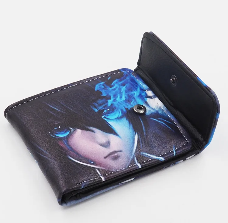 Японский Аниме Черный Рок Шутер PU короткий кошелек с красочным принтом|print fold|print