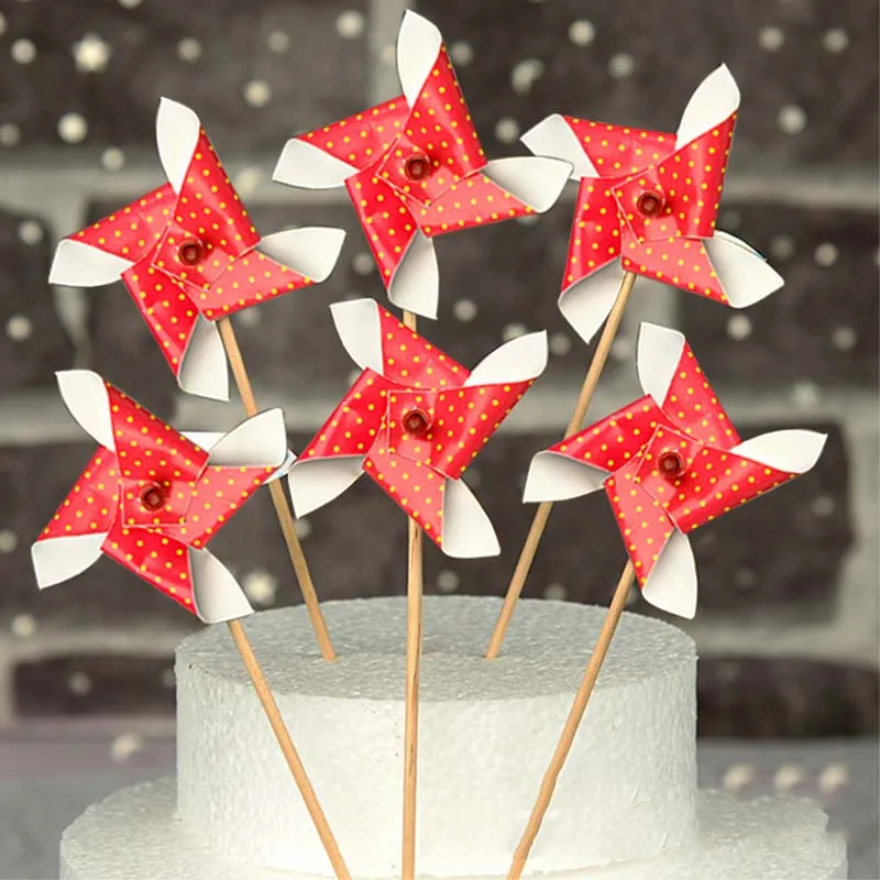 60 шт./лот мультфильм ветряная мельница торт Топпер день рождения декорирование