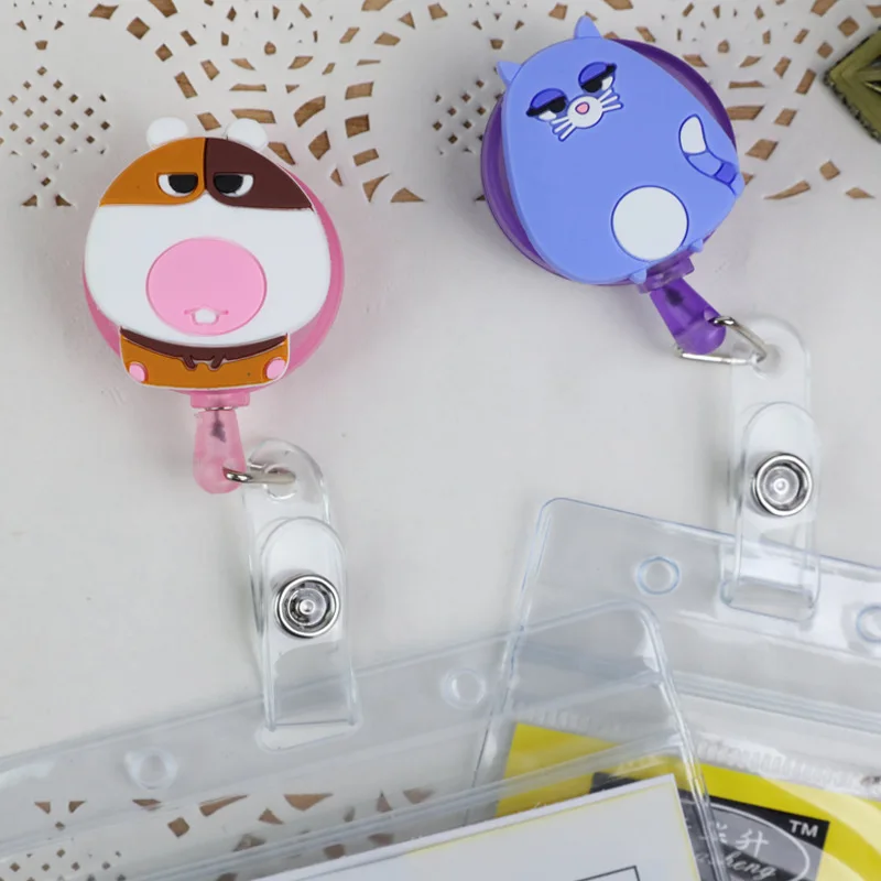 10pcs/set Stationery Card Holder Telescopic Badge Reel Clip Character Design ID With Belt Office | Канцтовары для офиса и дома