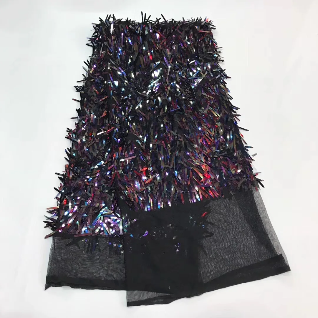 

5 colors African French Lace Fabric High Quality African Tulle Lace Fabric For Party Dress Sequins Fabric Gold J20611