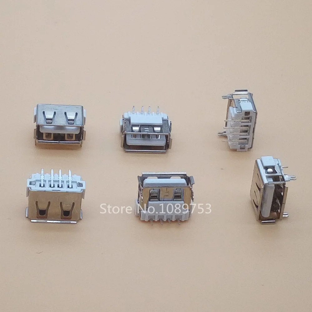 50 шт. USB 2 0 Женский Тип Jack Sockect AF 4 Pin PCB разъем 90 градусов DIY Замена 10 00|4 pin pcb connector|4