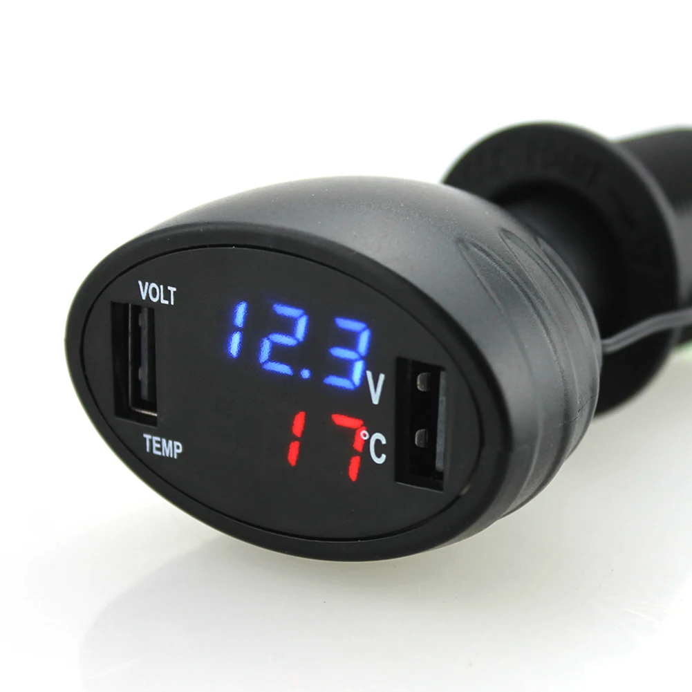 Alloet 3 в 1 устройство для автомобиля с двумя портами USB Зарядное светодиодный