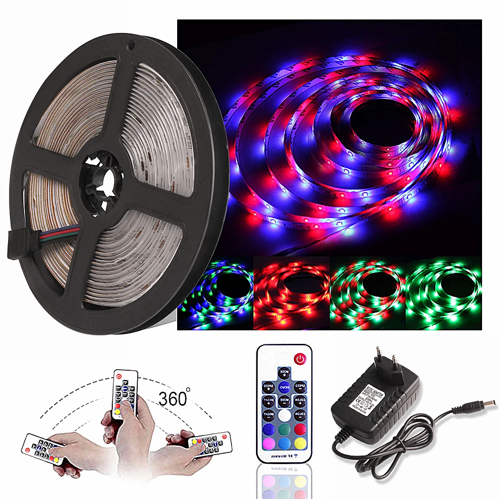 Ночник 2835 светодиодный RGB ленточный светильник 12V lampara для телевизора, кухонного шкафа, декор для туалета, ночной Светильник ing RF Bluetooth, wifi контроллер