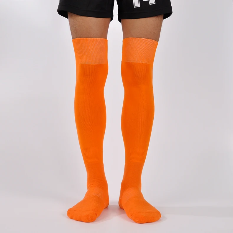 Orange Brotock, носки для взрослых, для футбола, длинные, мужские, уплотненные, полотенце, снизу, спортивные носки, Нескользящие, пот, тренировочные, футбольные, футбольные чулки - Цвет: Orange