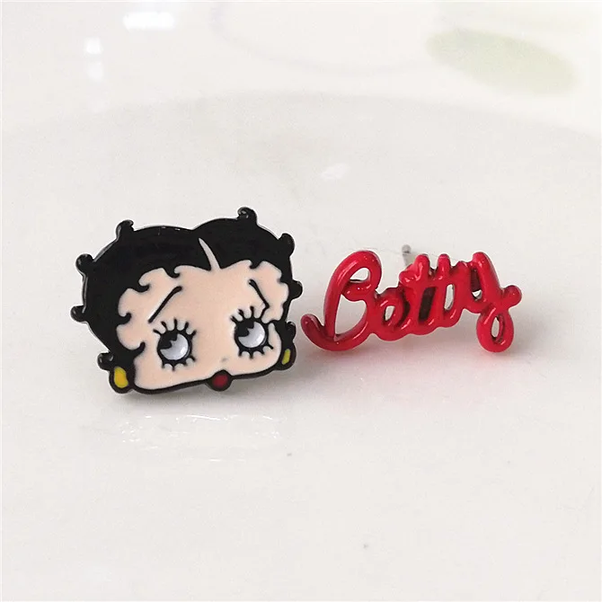 IVYYE Betty забавная сумасшедшая мода аниме Сережка с героями мультфильмов милые серьги-гвоздики с животными для женщин девочек детские ювелирные изделия Рождественский подарок