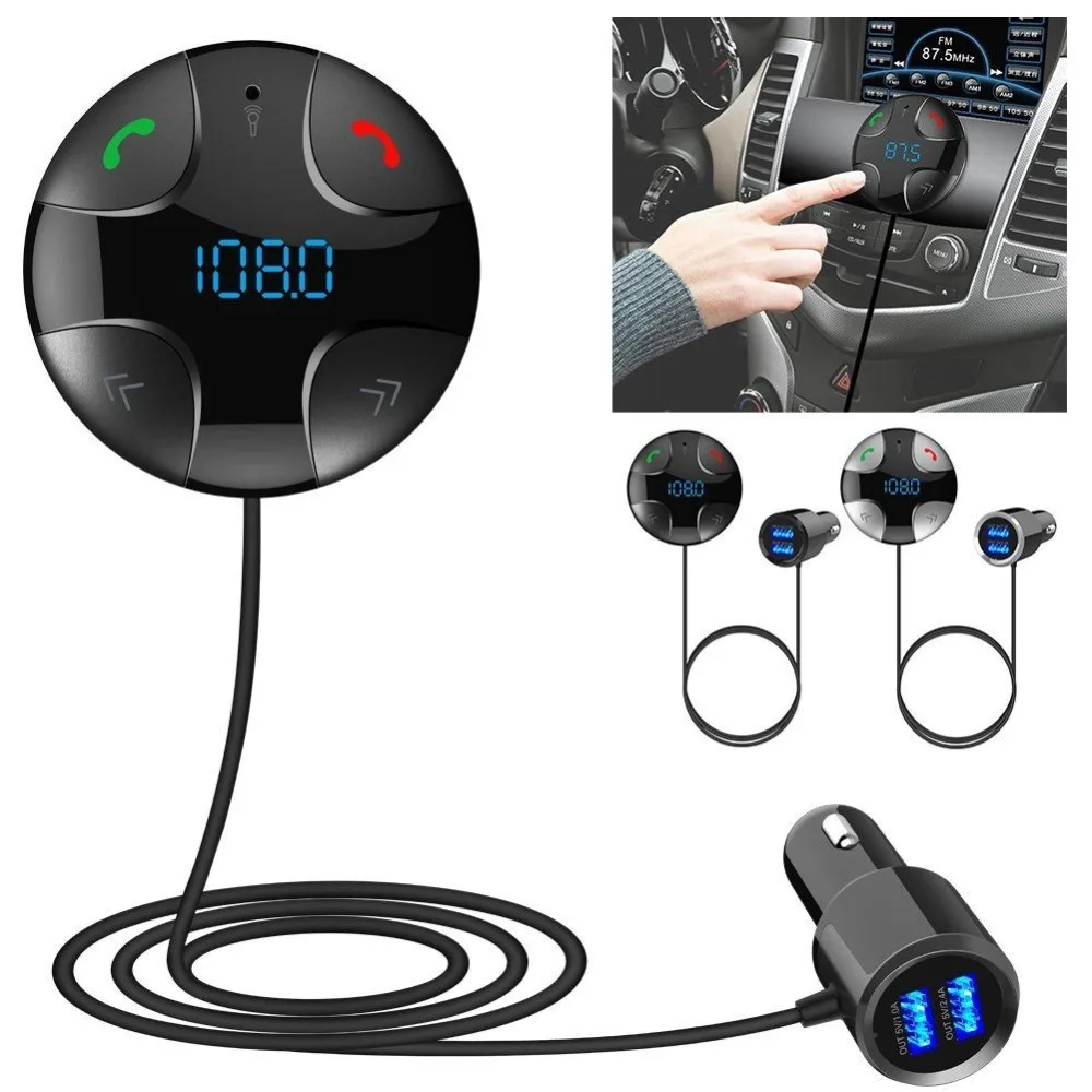 Чудное Хэндс фри автомобильный набор свободные руки FM Bluetooth 4 2 передатчик MP3 плеер