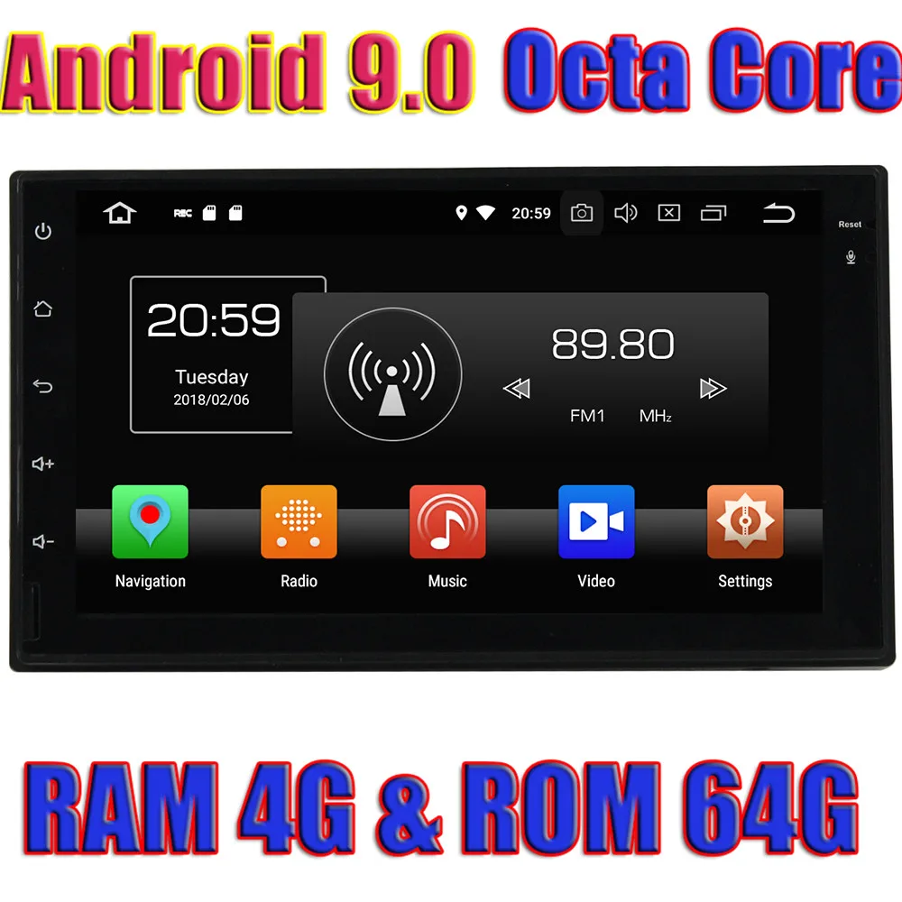 

WANUSUAL Android 9.0 Double Din Octa Core 4GB RAM 7" For Universal Multimedia Player Radio System Unit NO DVD Automagnitol Video