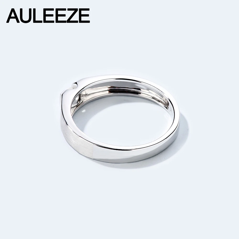 AULEEZE, классические мужские кольца с бриллиантами, 0.07ct, настоящий бриллиант, натуральный рубин, обручальное кольцо, 18 K, белое золото, хорошее ювелирное изделие