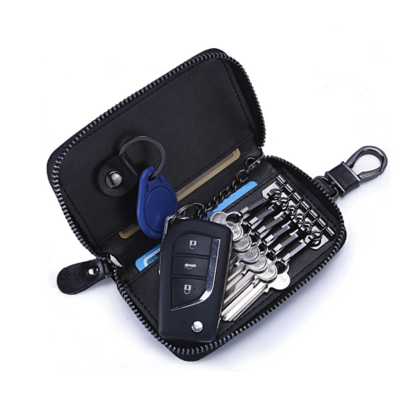 BISI GORO 2019 Multi Function Key Case Genuine Cow Leather Men &amp Women Car Wallets Zipper Bag Pouch Purse Credit Card | Багаж и сумки