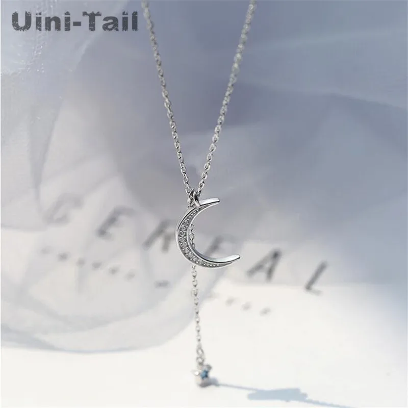 Ожерелье из серебра 925 пробы в виде звезд и Луны|Ожерелья| |