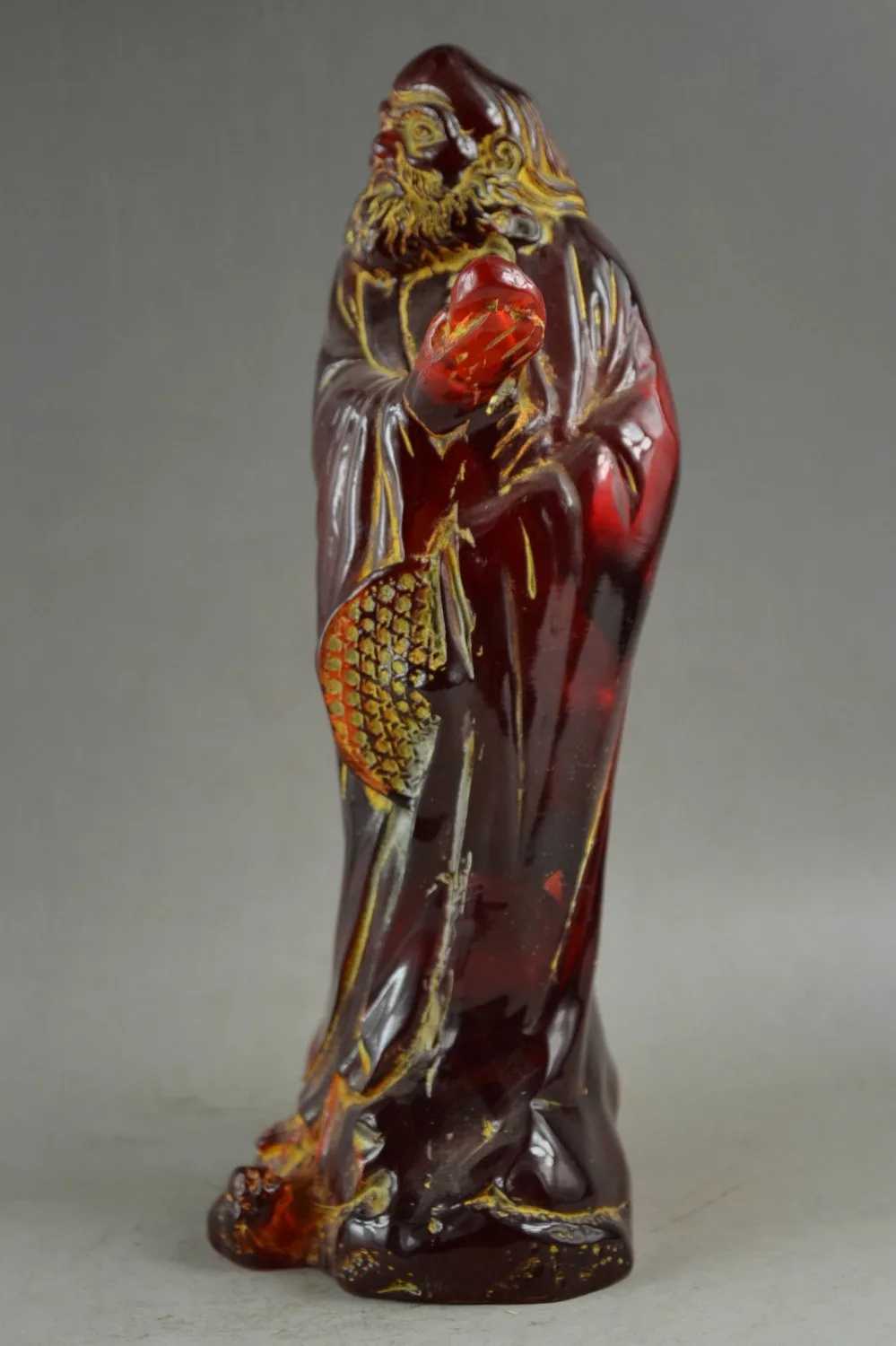 Коллекционные предметы старая ручная работа янтарный резной философ медитация