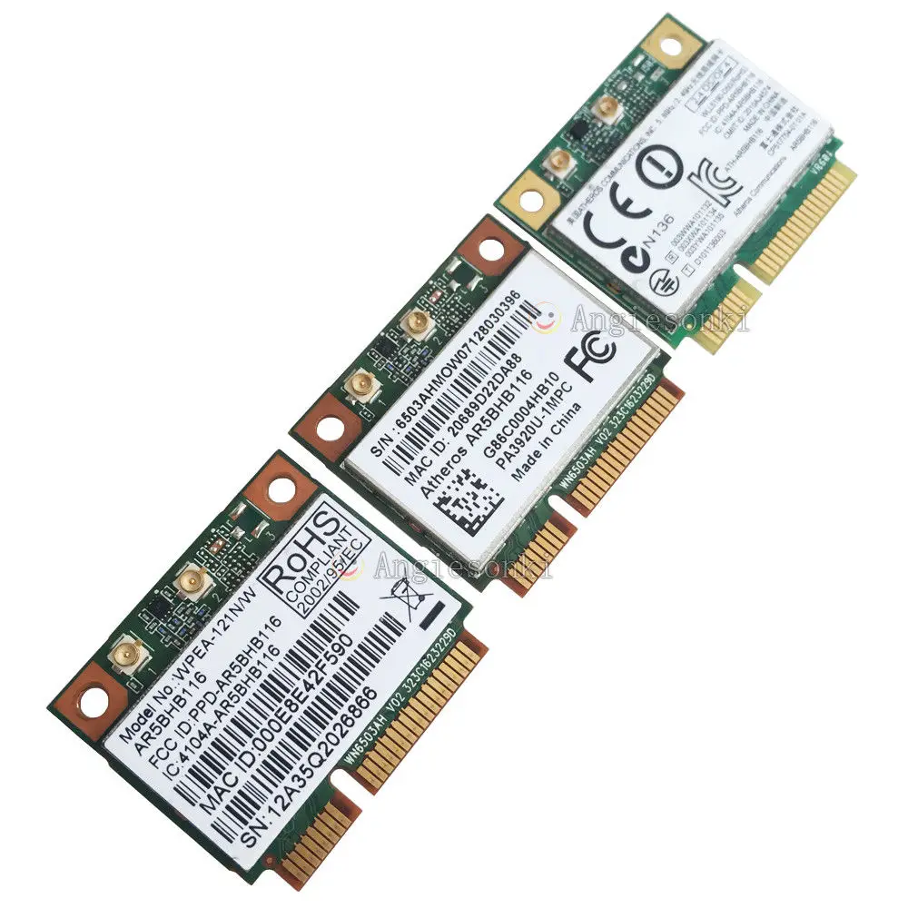 Двухдиапазонная беспроводная карта ATHEROS AR5BHB116 AR9382 300 Мбит/с 802.11n Generic WiFi Mini PCI-E для