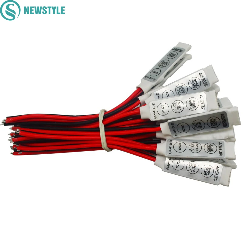 DC12V 24V 6A 3 канала тонкий мини клавиши RGB Led контроллер для управления 5050 3528