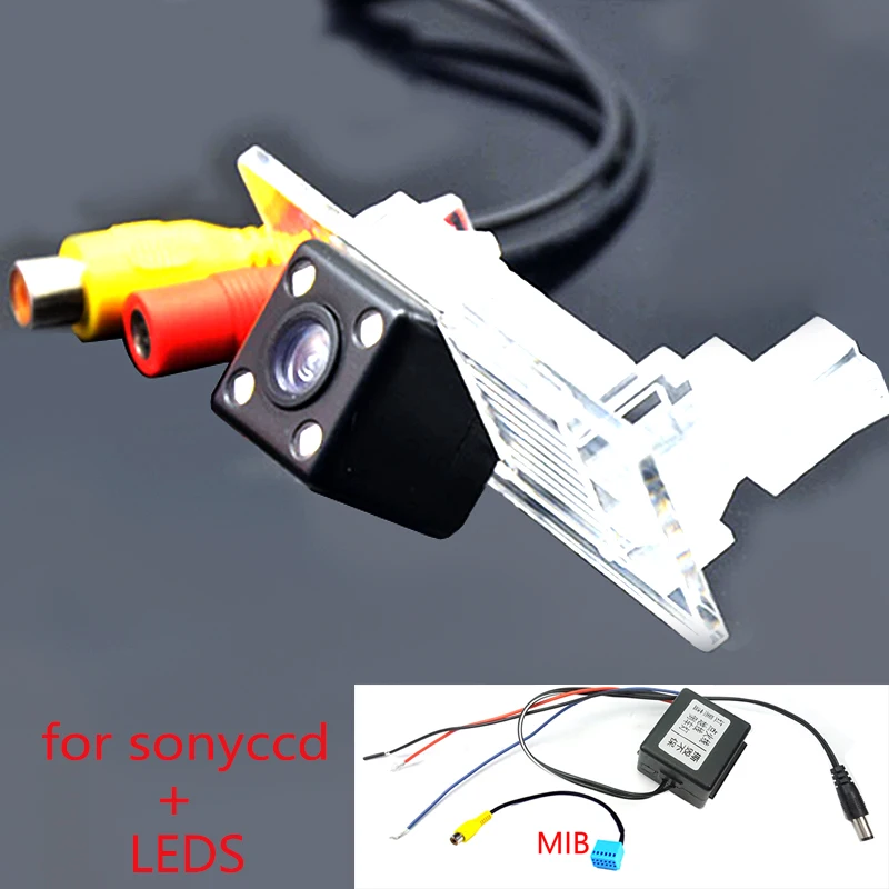 sonyccd LEDS and MIB HD CCD Автомобильная камера заднего вида для Skoda Octavia Fabia Rapid Spaceback Superb Passat Jetta SAGITAR Gran Lavida релейный фильтр PQ MIB - Название цвета: sonyccd LEDS and MIB