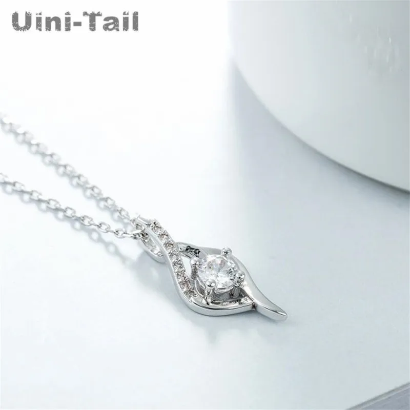 

Uini-Tail hot new 925 sterling silver love micro-inlaid necklace Korean fashion trend personalized pendant jewelry GN465