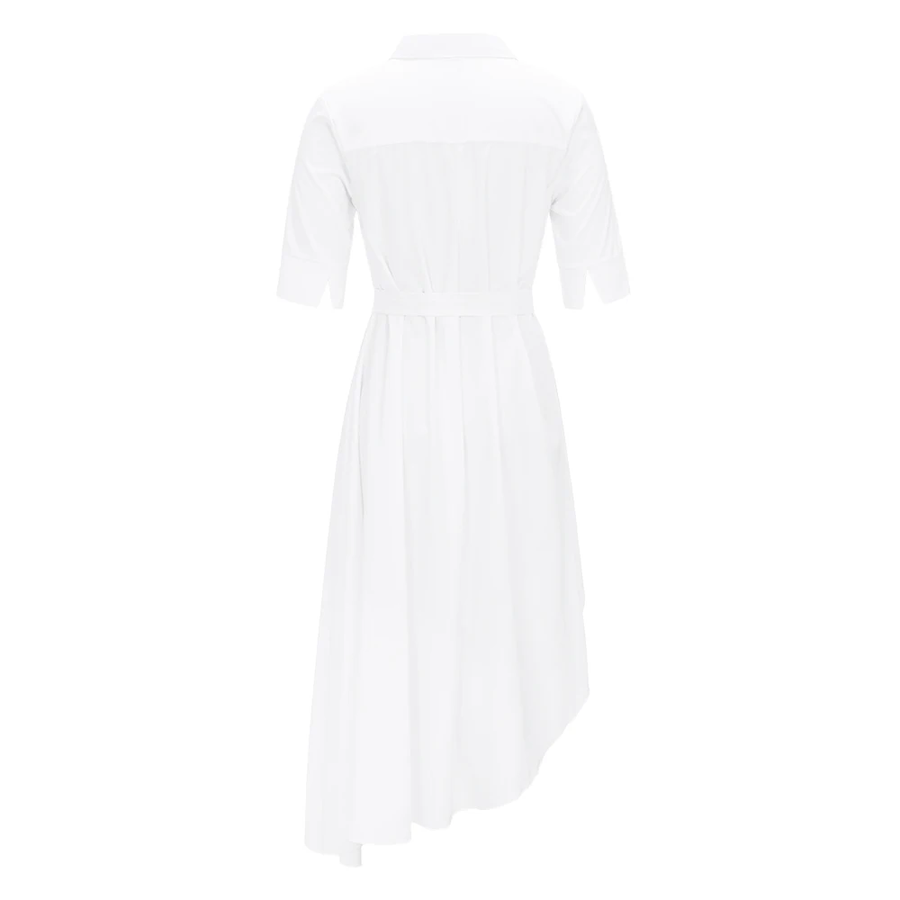 Женская Асимметричная рубашка VESTLINDA белая Повседневная с отложным воротником и