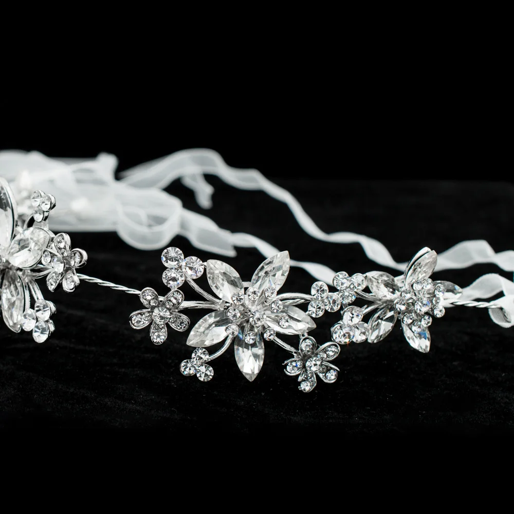 Винтажный цветочный гребень невесты, элегантная чистая австрийская кристальная тиара для волос, свадебные украшения для невесты GX011.