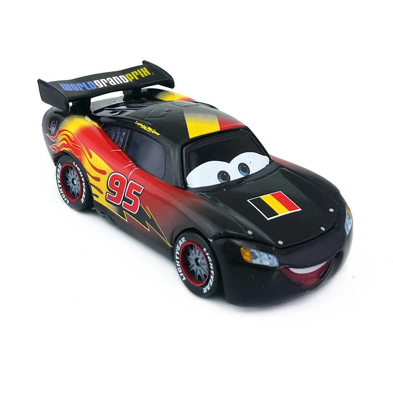 Disney «Тачки» № 95 Lightning Mcqueen Бельгия узор металл литья под давлением игрушечный автомобиль 1:55 Свободные Фирменная Новинка и
